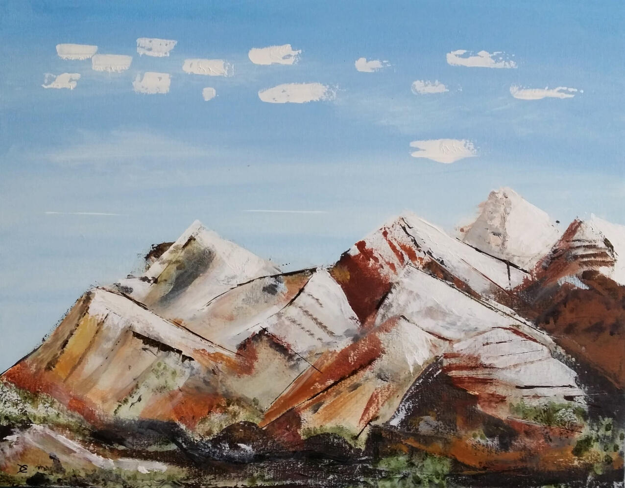 acrylic semi abstract mountains